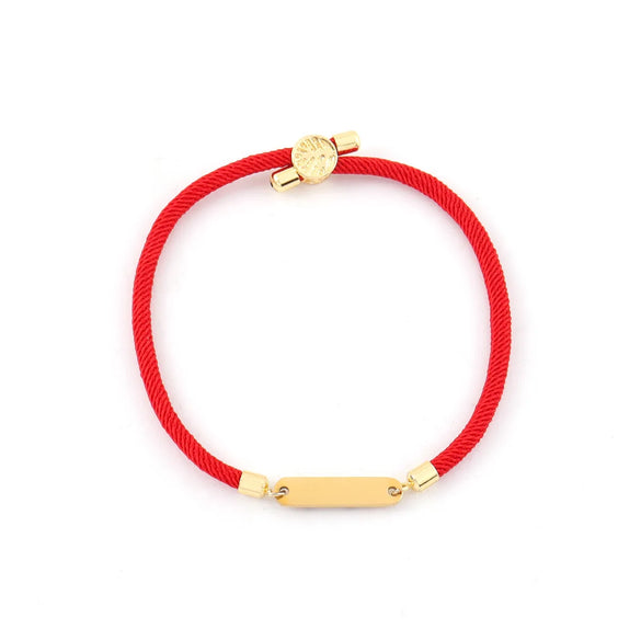 Elegant Simple Style Classic Style Customization Laser Engraving Solid Color 304 Stainless Steel Nylon Cord String String Bracelets Wholesale