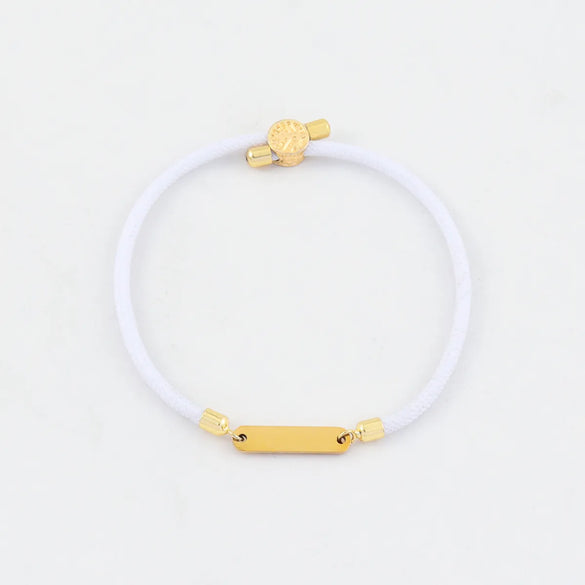 Elegant Simple Style Classic Style Customization Laser Engraving Solid Color 304 Stainless Steel Nylon Cord String String Bracelets Wholesale