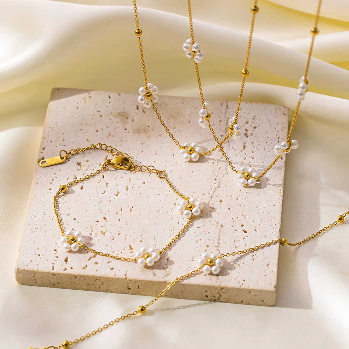 304 Stainless Steel 18K Gold Plated Elegant Simple Style Polishing Pla ...