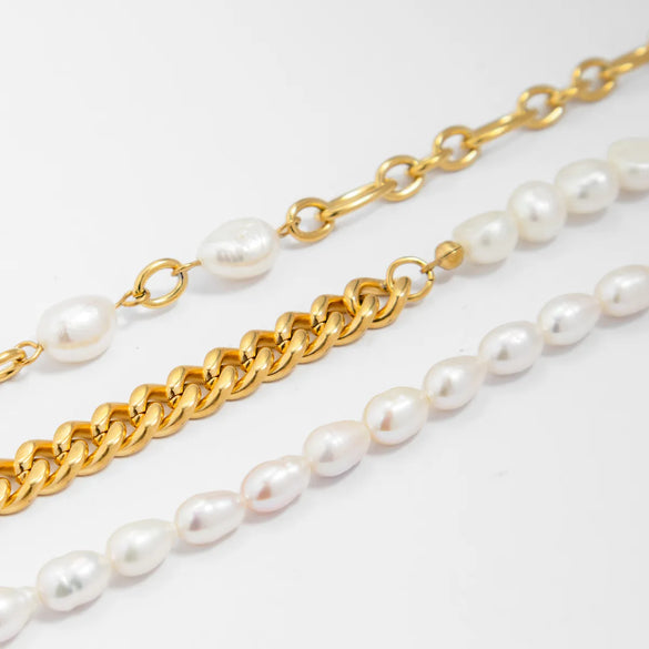 Elegant Simple Style Geometric 316L Stainless Steel  18K Gold Plated Bracelets In Bulk