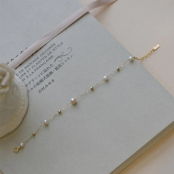 Elegant Simple Style Geometric Artificial Pearl Copper Bracelets In Bulk