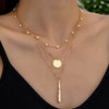 Elegant Simple Style Geometric Round Water Droplets Metal Zinc Alloy Wholesale Three Layer Necklace