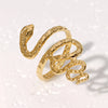 Elegant Simple Style Snake Stainless Steel Plating 18k Gold Plated Open Rings