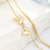 Elegant Simple Style Solid Color Butterfly Stainless Steel Plating Inlay Shell 14k Gold Plated Bracelets