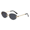 Elegant Simple Style Solid Color Pc Tinted Lenses Oval Frame Frameless Women'S Sunglasses