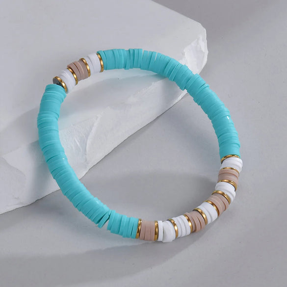 Wholesale Jewelry Elegant Simple Style Solid Color Soft Clay Beaded Bracelets