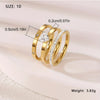Wholesale Jewelry Elegant Simple Style Solid Color 304 Stainless Steel Zircon Gold Plated Plating Inlay Rings