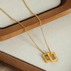 Elegant Simple Style Square Titanium Steel Plating 18k Gold Plated Pendant Necklace