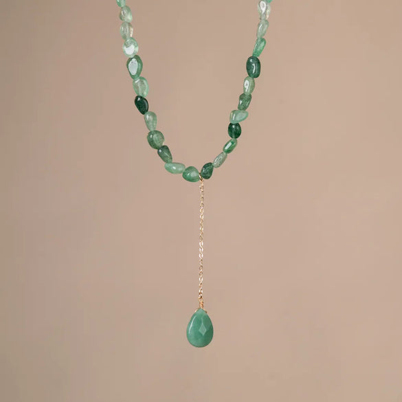 Elegant Simple Style Water Droplets Natural Stone Beaded Plating Necklace