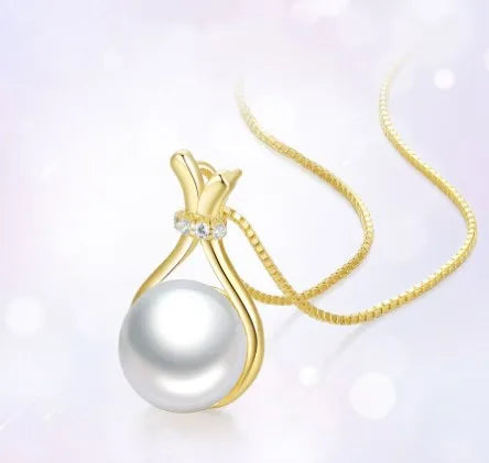 Elegant Simple Style Water Droplets Sterling Silver Plating Inlay Rhinestones Pearl Necklace