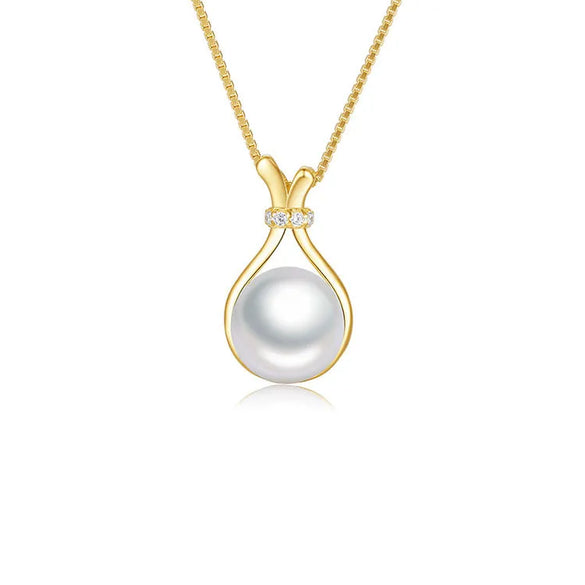 Elegant Simple Style Water Droplets Sterling Silver Plating Inlay Rhinestones Pearl Necklace