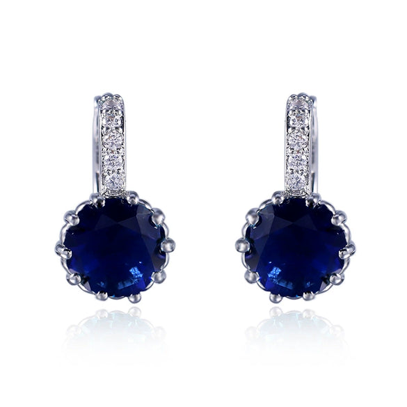 Elegant Simple Style Zircon Earrings For Women With 11 Color Options Copper Material Inlaid With Diamond All Match Design