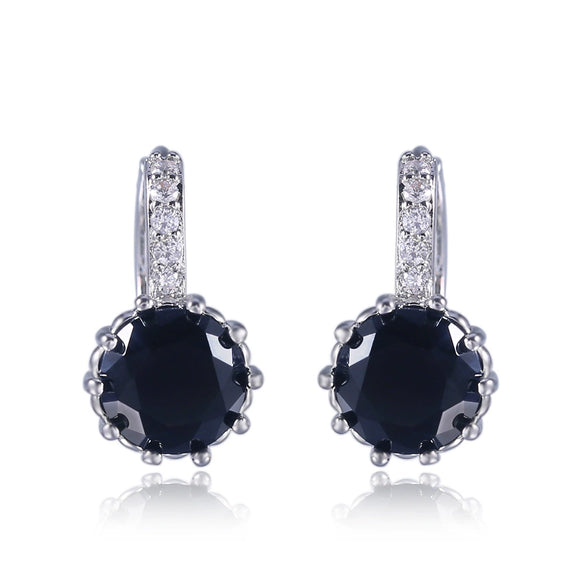 Elegant Simple Style Zircon Earrings For Women With 11 Color Options Copper Material Inlaid With Diamond All Match Design