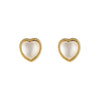 Elegant Simple White Heart Shaped Alloy Earrings With Gem Set Design Small Exquisite Fashion Earrings