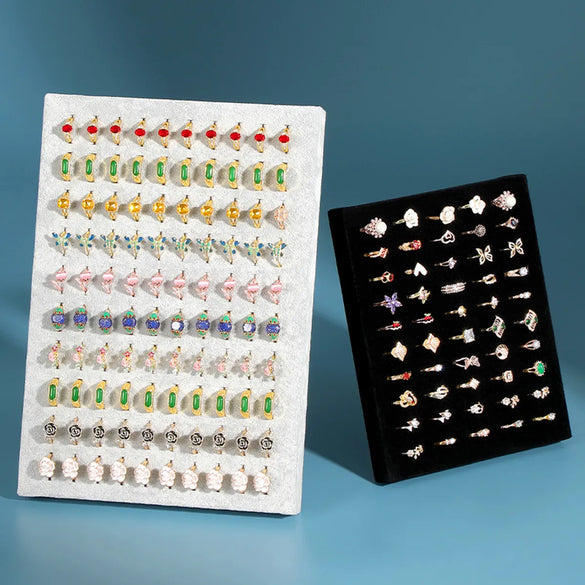 Elegant Solid Color Flannel Patchwork Jewelry Rack