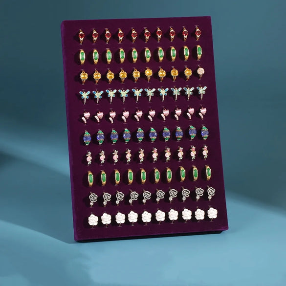 Elegant Solid Color Flannel Patchwork Jewelry Rack