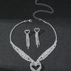 Elegant Solid Color Rhinestone Plating Silver Plated Women'S Jewelry Set