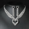 Elegant Solid Color Rhinestone Plating Silver Plated Women'S Jewelry Set