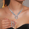Elegant Solid Color Rhinestone Plating Silver Plated Women'S Jewelry Set