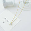 Wholesale Jewelry Elegant Square 304 Stainless Steel Zircon Gold Plated Plating Pendant Necklace