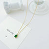 Wholesale Jewelry Elegant Square 304 Stainless Steel Zircon Gold Plated Plating Pendant Necklace