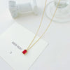 Wholesale Jewelry Elegant Square 304 Stainless Steel Zircon Gold Plated Plating Pendant Necklace