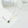 Wholesale Jewelry Elegant Square 304 Stainless Steel Zircon Gold Plated Plating Pendant Necklace