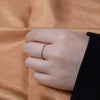 Elegant Stacked Style Geometric Micropaved Zircon Diamond Inlay Women's Sterling Silver Ring With White And Rose Gold Plating