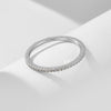Elegant Stacked Style Geometric Micropaved Zircon Diamond Inlay Women's Sterling Silver Ring With White And Rose Gold Plating