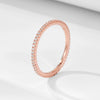Elegant Stacked Style Geometric Micropaved Zircon Diamond Inlay Women's Sterling Silver Ring With White And Rose Gold Plating