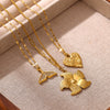 Elegant Stainless Steel Lotus Flower Pendant Necklace With Gold Plated Finish And Corn Chain Design For Women