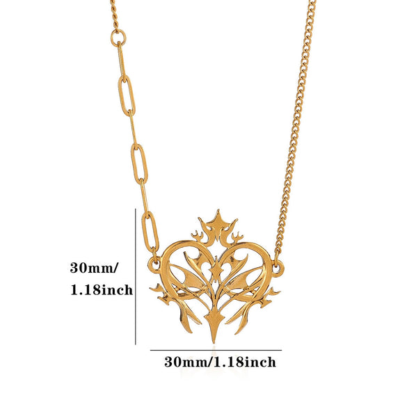 Elegant Stainless Steel Lotus Flower Pendant Necklace With Gold Plated Finish And Corn Chain Design For Women