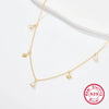 Elegant Star Water Droplets Sterling Silver Inlay Zircon 18k Gold Plated Necklace