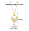 Elegant Streetwear Butterfly Stainless Steel Plating Inlay Zircon 18k Gold Plated Pendant Necklace
