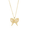 Elegant Streetwear Butterfly Stainless Steel Plating Inlay Zircon 18k Gold Plated Pendant Necklace