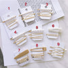 Elegant Sweet Alloy Pearl Hair Clip Set Electroplated Word Barrette Side Clip And Bangs Clip For Women
