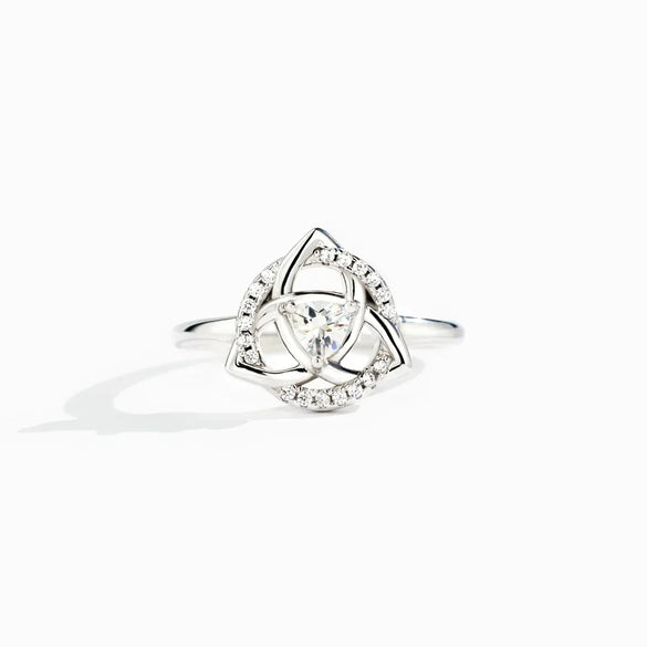 Elegant Sweet Geometric Sterling Silver Plating Inlay Zircon Rings