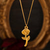 Elegant Three Dimensional Rose Pendant Collarbone Necklace For Women Titanium Steel With 18K Gold Plated Geometric Flower Pattern