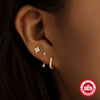 Elegant Threepiece Set Of S925 Silver Flower Earrings With Geometric Design And Zircon Treatment