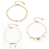 Elegant Titanium Steel Anklet For Women With Hollow Exquisite Ball Bell Round Beads Green Crystals And Geometric Design
