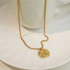 Elegant Vacation Ethnic Style Round Square Titanium Steel Lapis Lazuli 18K Gold Plated Layered Necklaces In Bulk