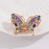 Elegant Vacation Shiny Butterfly Copper Plating Hollow Out Inlay Zircon Women'S Brooches 1 Piece
