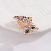 Elegant Vacation Shiny Butterfly Copper Plating Hollow Out Inlay Zircon Women'S Brooches 1 Piece