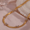 Elegant Vintage Style Butterfly Stainless Steel Plating Inlay Rhinestones 18k Gold Plated Necklace