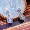 Elegant Water Drop Copper Earrings Inlaid With Zircon And Diamond Emerald Multicolor Optional