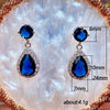 Elegant Water Drop Copper Earrings Inlaid With Zircon And Diamond Emerald Multicolor Optional