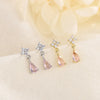 Elegant Water Droplets Copper Plating Zircon Drop Earrings 1 Pair
