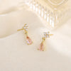 Elegant Water Droplets Copper Plating Zircon Drop Earrings 1 Pair