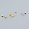 Elegant Water Droplets Sterling Silver Inlay Rhinestones Ear Studs 1 Pair