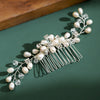 Elegant Wedding Hair Comb Handmade Freshwater Pearl Flower Hair Accessory For Brides Retro Women